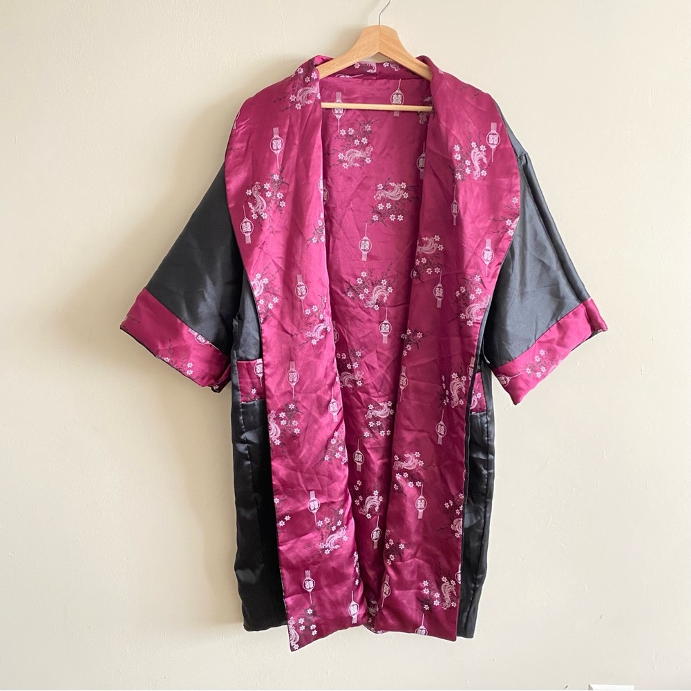 VINTAGE Japanese Silk Dragon Embroidered Kimono - L